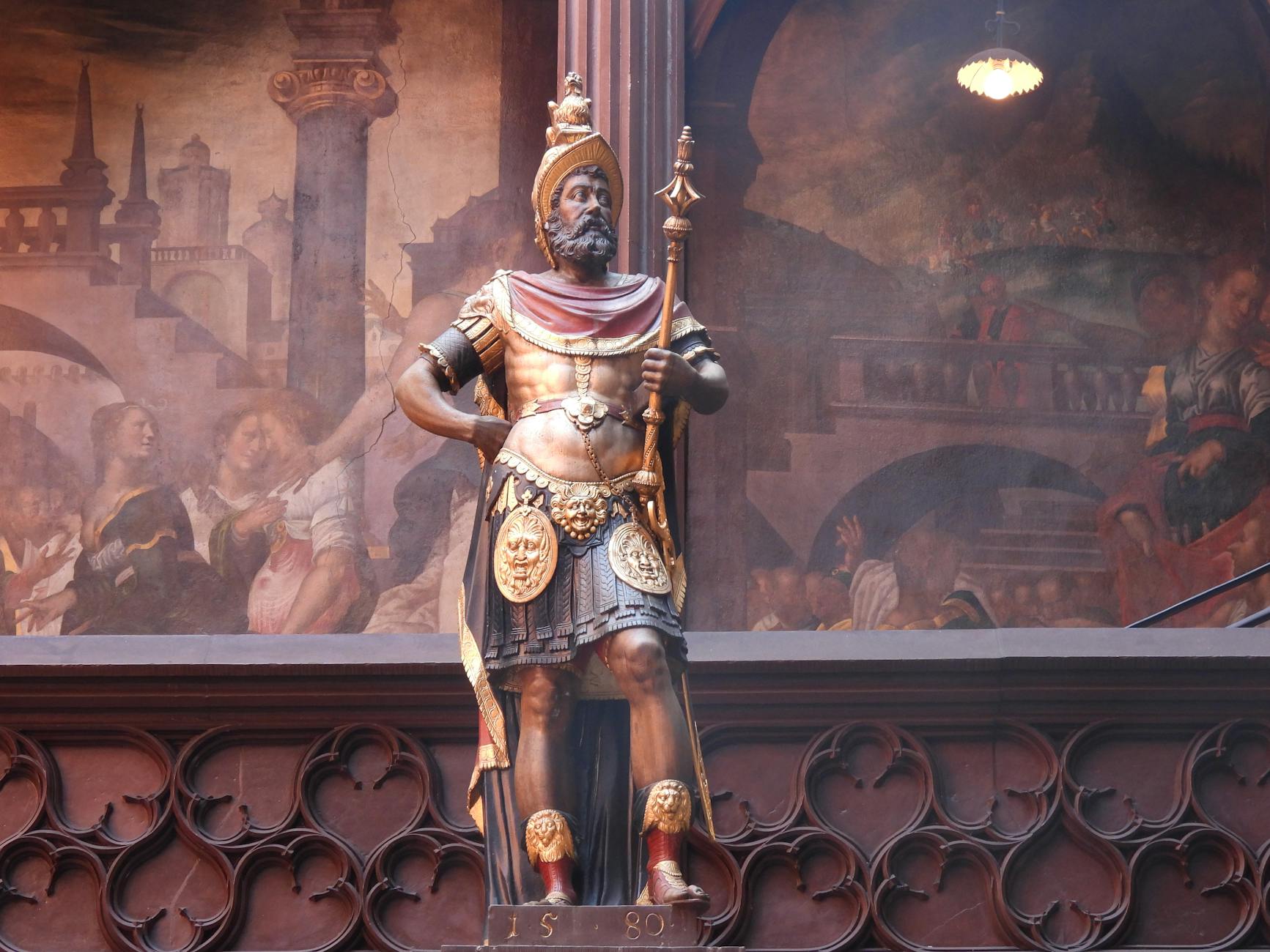 a statue in a museum